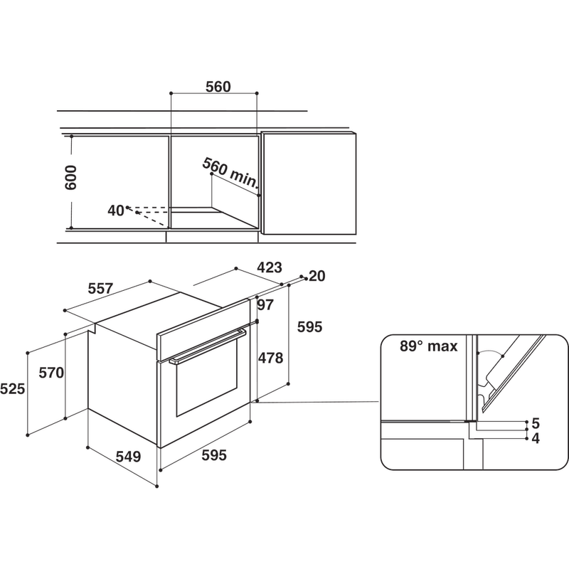 Indesit-Piekarnik-Do-zabudowy-IFW-6841-JH-BL-Elektryczny-A--Technical-drawing