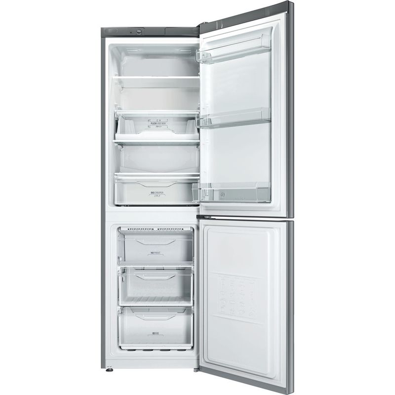 Indesit-Lodowka-z-zamrażarką-Wolnostojące-LI8-FF2-X.1-Inox-Dwudrzwiow-y-a-Frontal-open