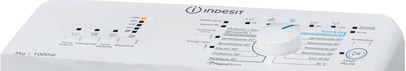 Indesit Pralka Wolnostojące BTW L50300 PL/N Biel Ładowana od góry D Control panel