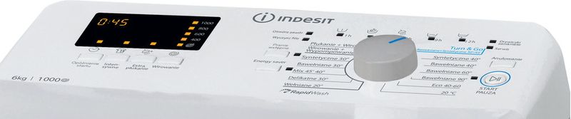 Indesit Pralka Wolnostojące BTW S60300 PL/N Biel Ładowana od góry D Control panel