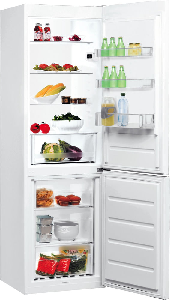 Indesit Lodówka z zamrażarką Wolnostojące LI7 SN2E W Biel Dwudrzwiow(y)a Perspective open