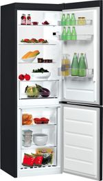Indesit Lodówka z zamrażarką Wolnostojące LI8 SN2E K Czarny Dwudrzwiow(y)a Perspective open
