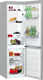 Indesit Lodówka z zamrażarką Wolnostojące LI7 S1E S Srebrny Dwudrzwiow(y)a Perspective open