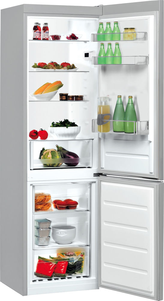 Indesit Lodówka z zamrażarką Wolnostojące LI8 S2E X Inox Dwudrzwiow(y)a Perspective open