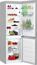 Indesit Lodówka z zamrażarką Wolnostojące LI8 S1E X Inox Dwudrzwiow(y)a Perspective open