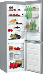 Indesit Lodówka z zamrażarką Wolnostojące LI7 SN1E X Inox Dwudrzwiow(y)a Perspective open