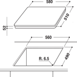 Indesit-Płyta-grzewcza-VID-641-B-C-Czarny-Induction-vitroceramic-Technical-drawing