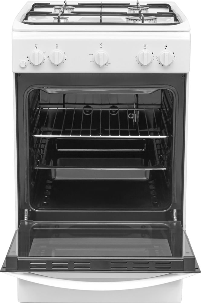 Indesit Kuchenka IS5G0KMW/E Biel Gazowy Frontal open