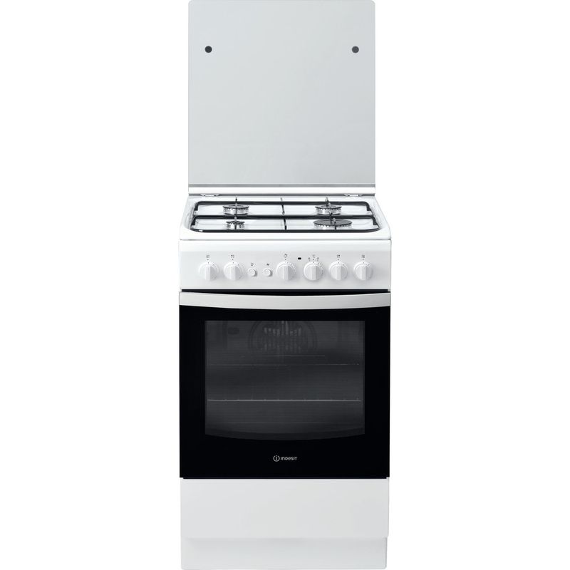 Indesit-Kuchenka-IS5G2PHW-EU-Biel-Gazowy-Frontal