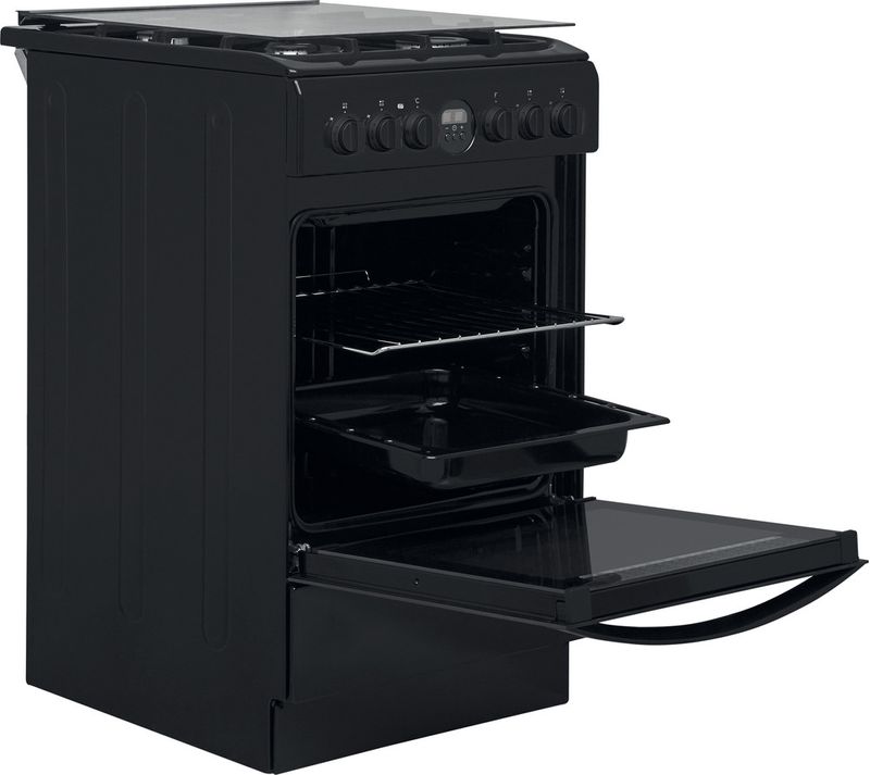 Indesit Kuchenka IS5G8CHB/PO Czarny Gazowy Perspective open