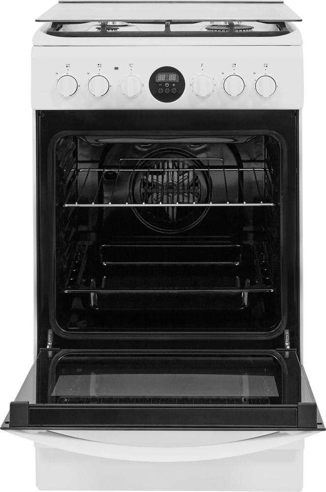 Indesit Kuchenka IS5G8CHW/E Biel Gazowy Frontal open