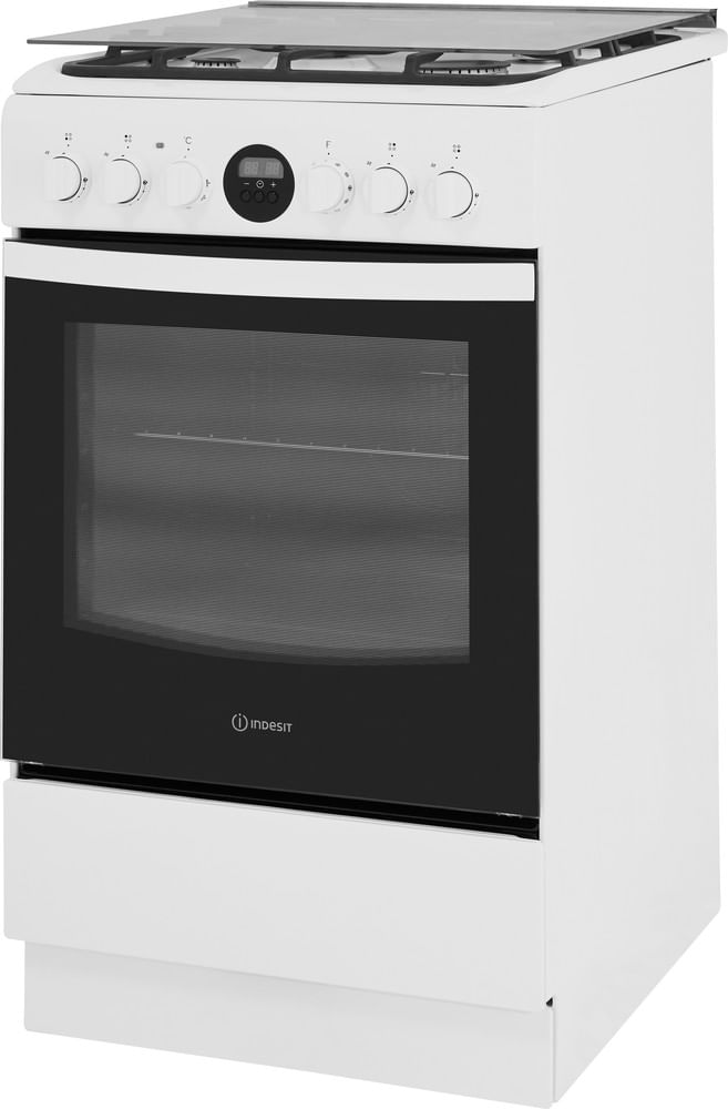 Indesit-Kuchenka-IS5G8CHW-E-Biel-Gazowy-Perspective