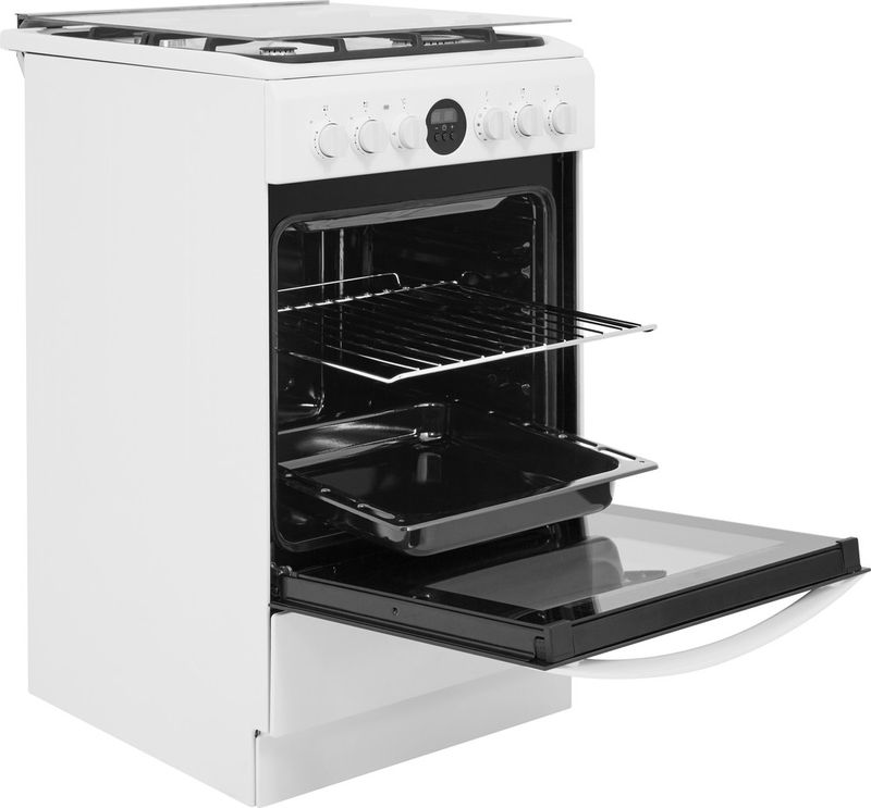 Indesit Kuchenka IS5G8CHW/E Biel Gazowy Perspective open