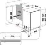 Indesit Zmywarka Do zabudowy DIE 2B19 A Zintegrowane F Technical drawing