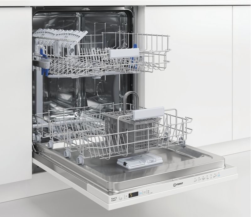 Indesit Zmywarka Do zabudowy DIC 3B+16 A Zintegrowane F Perspective open