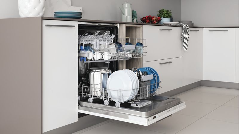 Indesit Zmywarka Do zabudowy DIC 3B+16 A Zintegrowane F Lifestyle perspective open
