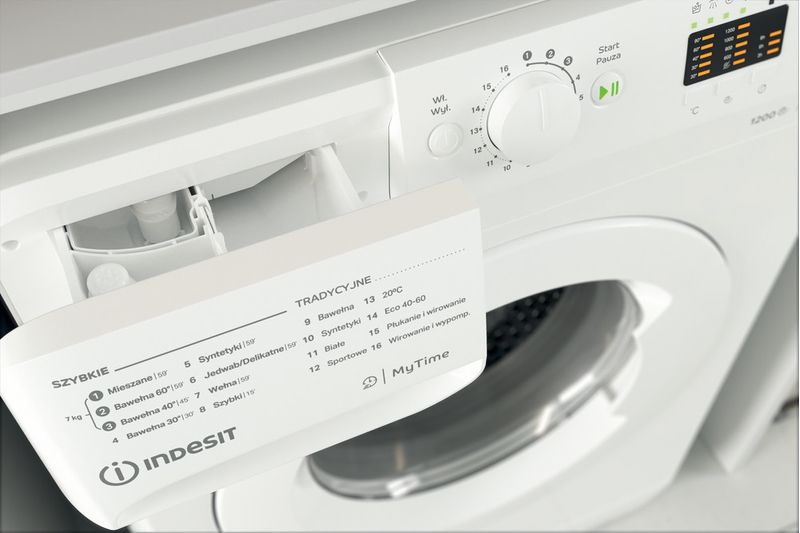 Indesit Pralka Wolnostojące MTWA 71252 W PL Biel Ładowany od frontu E Drawer