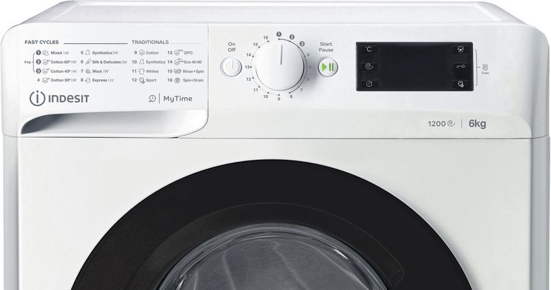 Indesit Pralka Wolnostojące MTWSE 61252 WK EE Biel Ładowany od frontu F Control panel