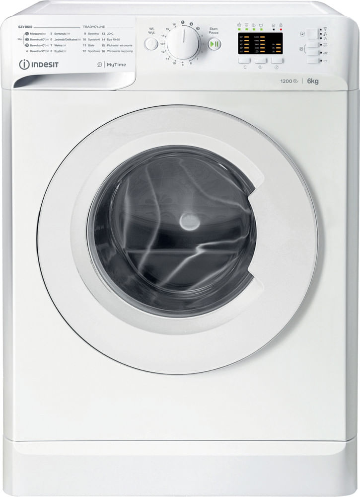 Indesit Pralka Wolnostojące MTWSA 61252 W PL Biel Ładowany od frontu F Frontal