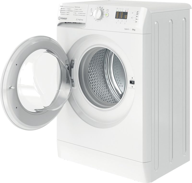 Indesit Pralka Wolnostojące MTWSA 61252 W PL Biel Ładowany od frontu F Perspective open