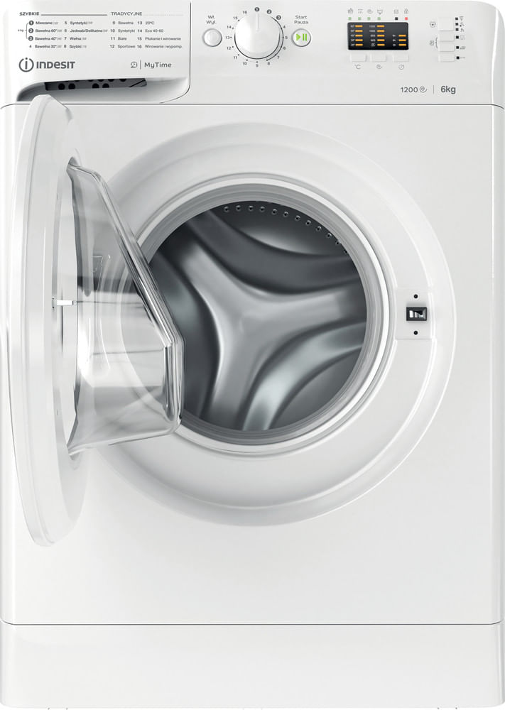 Indesit Pralka Wolnostojące MTWSA 61252 W PL Biel Ładowany od frontu F Frontal open