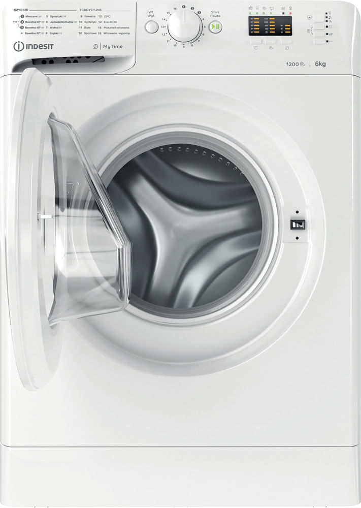Indesit Pralka Wolnostojące MTWA 61251 W PL Biel Ładowany od frontu F Frontal open