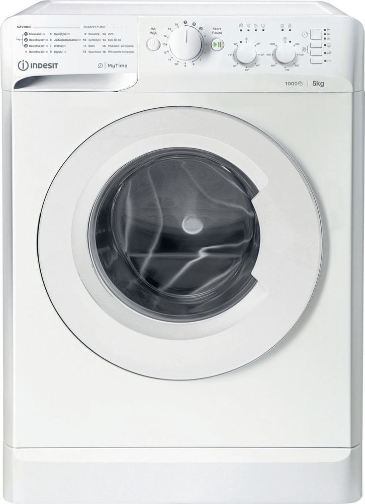 Indesit Pralka Wolnostojące MTWSC 510511 W PL Biel Ładowany od frontu F Frontal
