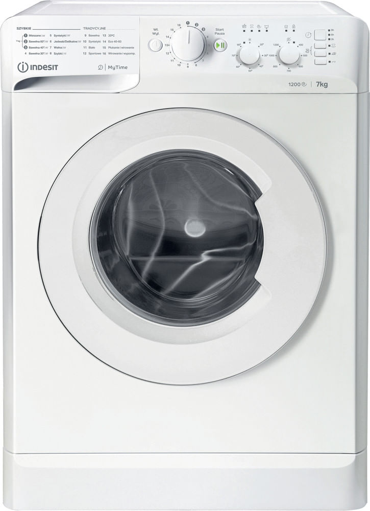Indesit Pralka Wolnostojące MTWC 71252 W PL Biel Ładowany od frontu E Frontal