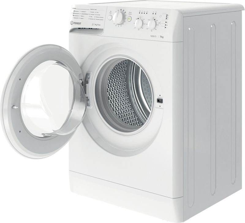 Indesit Pralka Wolnostojące MTWC 71252 W PL Biel Ładowany od frontu E Perspective open
