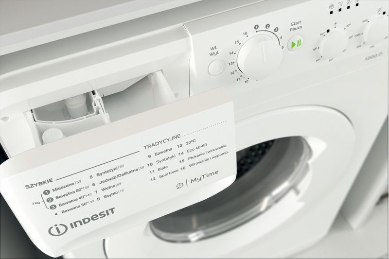 Indesit Pralka Wolnostojące MTWC 71252 W PL Biel Ładowany od frontu E Drawer