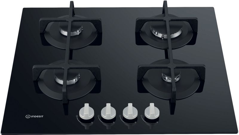 Indesit Płyta grzewcza ING 61T/BK Czarny Gazowy Frontal top down