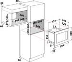 Indesit Mikrofalówka Do zabudowy MWI 120 GX Stal nierdzewna Elektroniczny 20 MW + Grill 800 Technical drawing