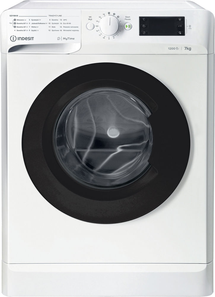 Indesit Pralka Wolnostojące MTWE 71252 WK PL Biel Ładowany od frontu E Frontal