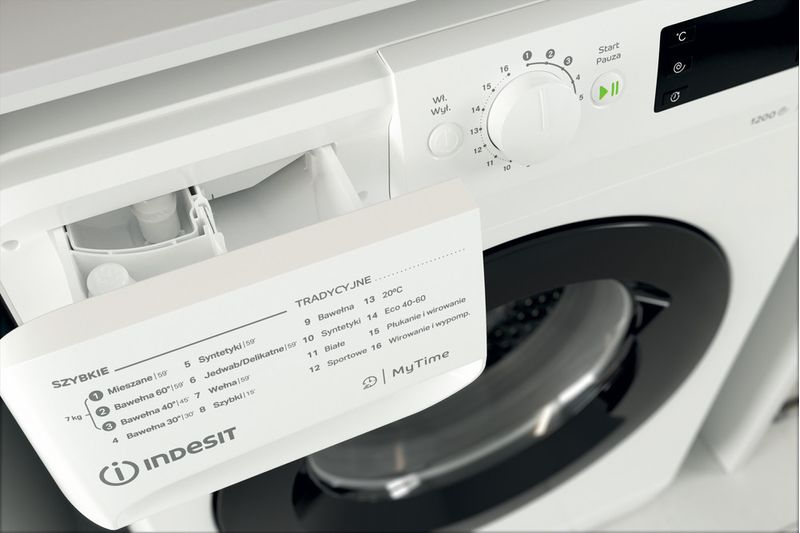 Indesit Pralka Wolnostojące MTWE 71252 WK PL Biel Ładowany od frontu E Drawer