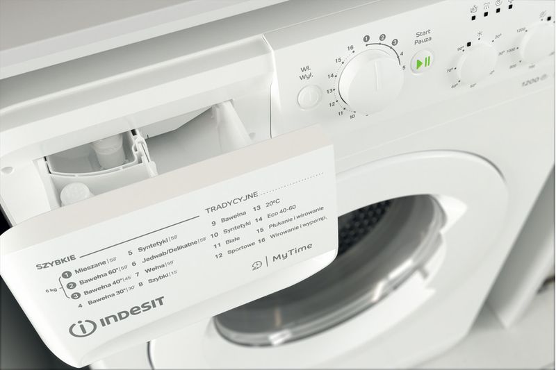 Indesit Pralka Wolnostojące MTWSC 61252 W PL Biel Ładowany od frontu F Drawer