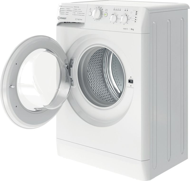 Indesit Pralka Wolnostojące MTWSC 61252 W PL Biel Ładowany od frontu F Perspective open