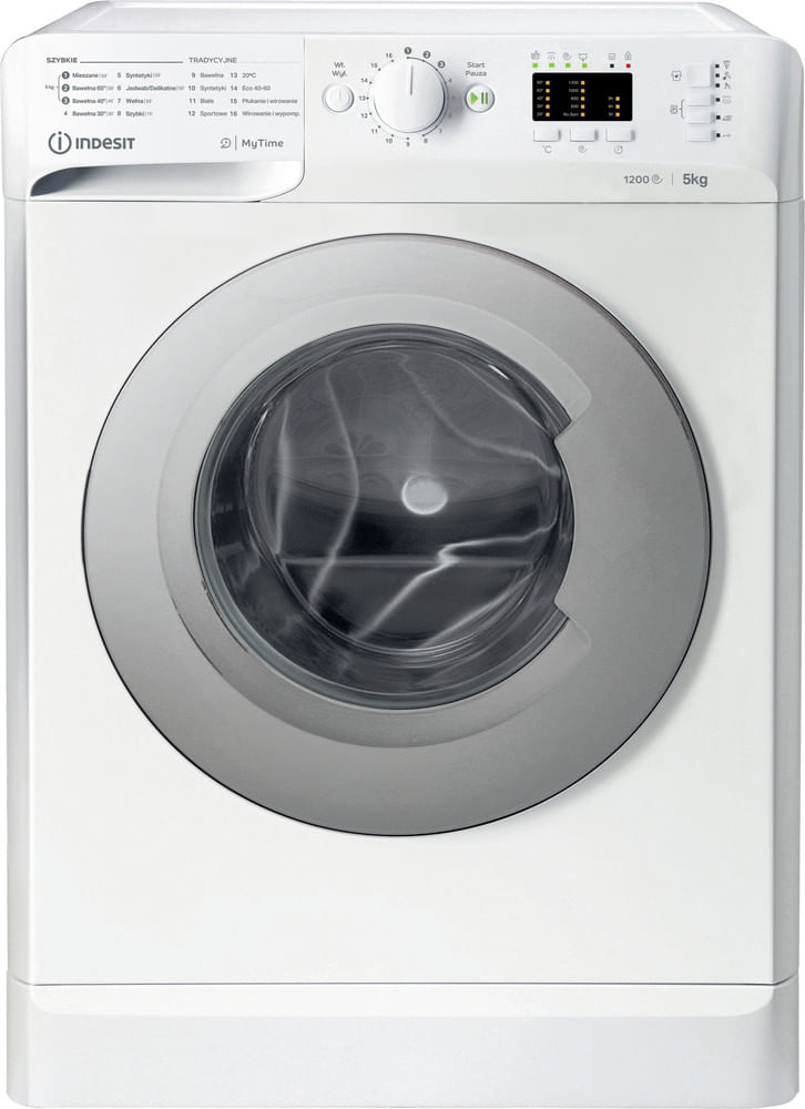 Indesit Pralka Wolnostojące MTWSA 51252 WS PL Biel Ładowany od frontu F Frontal