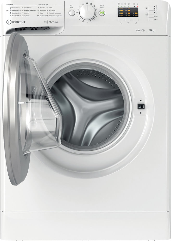 Indesit Pralka Wolnostojące MTWSA 51252 WS PL Biel Ładowany od frontu F Frontal open