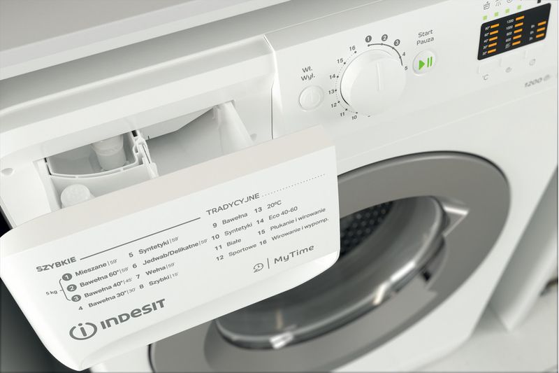 Indesit Pralka Wolnostojące MTWSA 51252 WS PL Biel Ładowany od frontu F Drawer