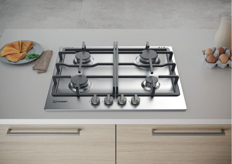 Indesit Płyta grzewcza THP 641 IX/I Inox Gazowy Lifestyle frontal top down