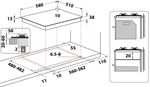 Indesit Płyta grzewcza THP 641 IX/I Inox Gazowy Technical drawing