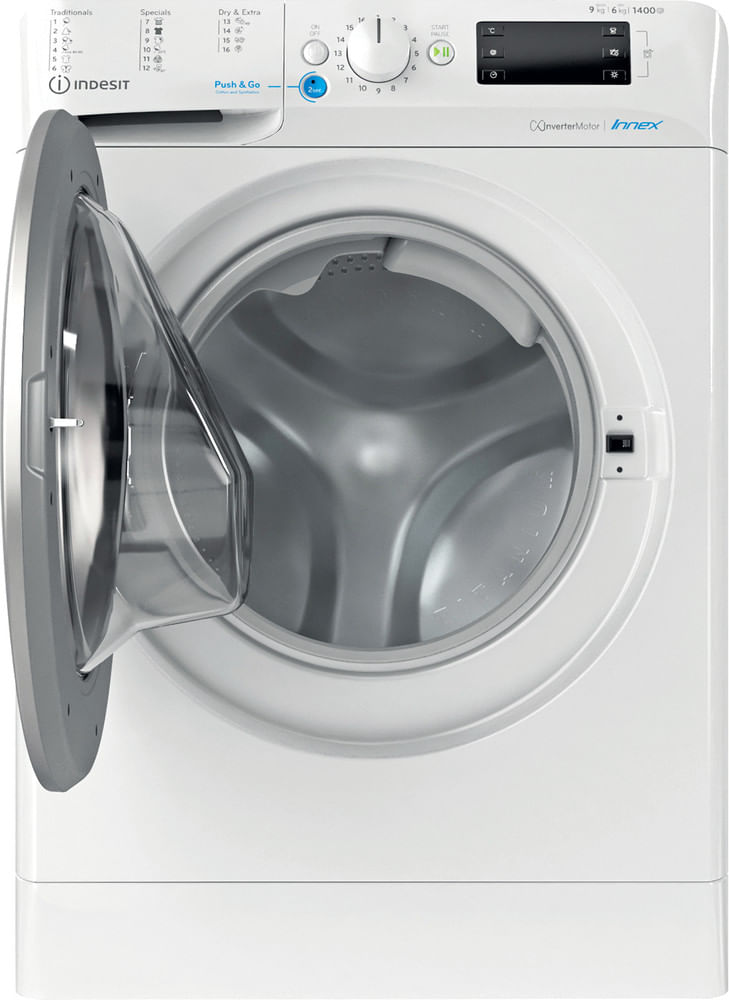 Indesit-Pralkosuszarka-Wolnostojące-BDE-961483X-WS-EU-N-Biel-Ładowany-od-frontu-Frontal-open