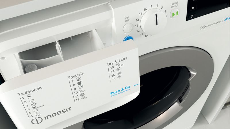 Indesit Pralkosuszarka Wolnostojące BDE 961483X WS EU N Biel Ładowany od frontu Drawer