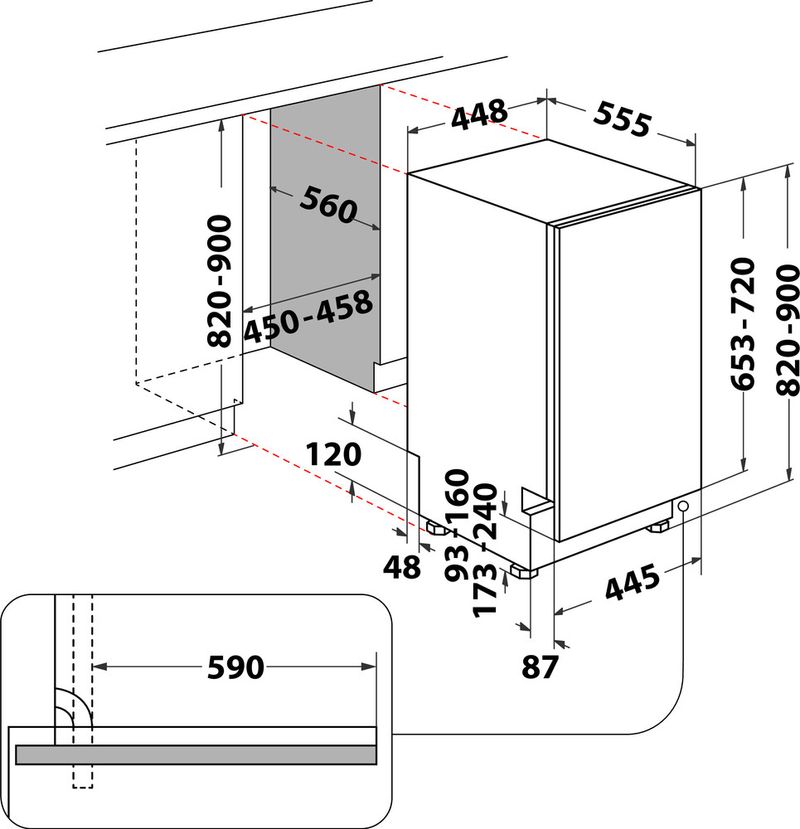 Indesit-Zmywarka-Do-zabudowy-DSIE-2B10-Zintegrowane-F-Technical-drawing