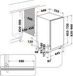 Indesit Zmywarka Do zabudowy DSIC 3M19 Zintegrowane F Technical drawing