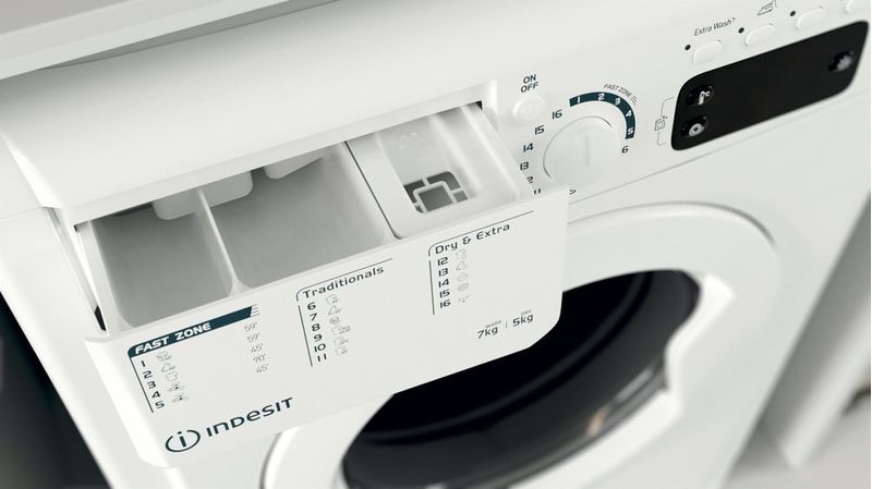 Indesit Pralkosuszarka Wolnostojące EWDE 751451 W EU N Biel Ładowany od frontu Drawer