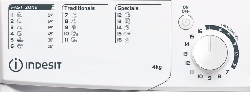 Indesit Pralka Wolnostojące EWUD 41251 W EU N Biel Ładowany od frontu F Control panel
