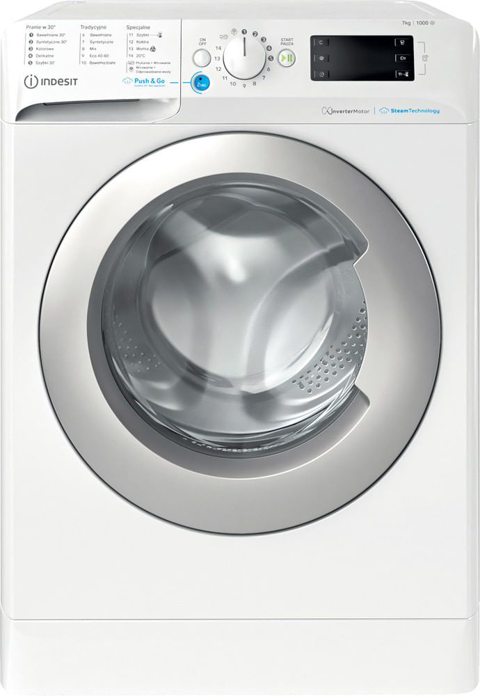 Indesit Pralka Wolnostojące BWSE 71095X WSV PL Biel Ładowany od frontu B Frontal