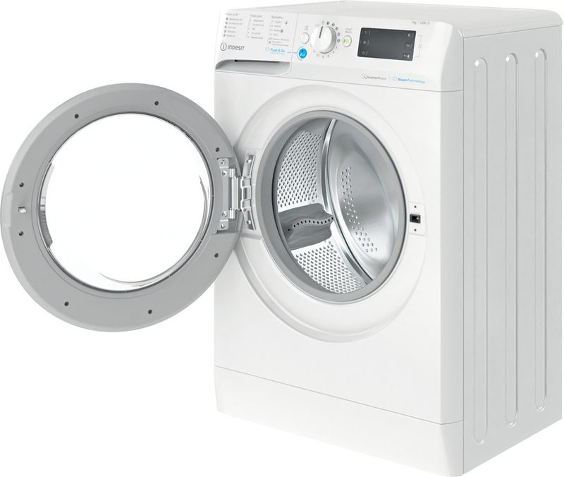 Indesit Pralka Wolnostojące BWSE 71295X WSV PL Biel Ładowany od frontu B Perspective open