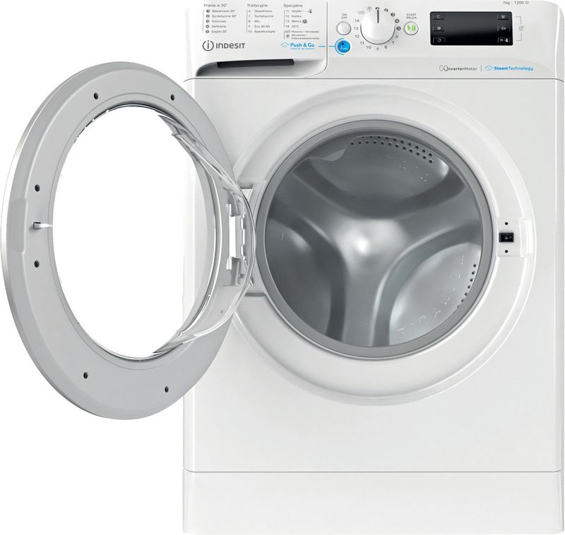 Indesit Pralka Wolnostojące BWSE 71295X WSV PL Biel Ładowany od frontu B Frontal open